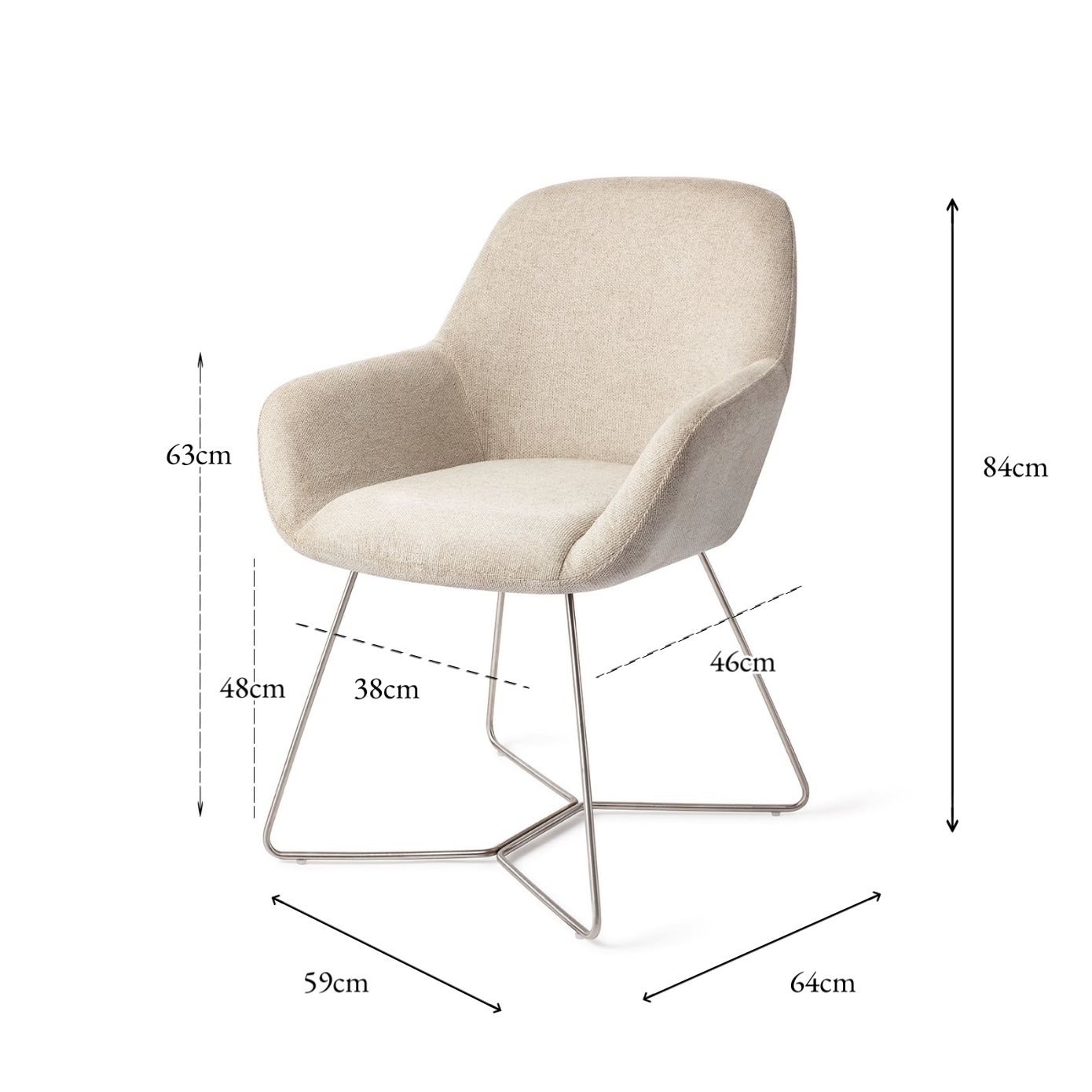 Kushi Dining Chair Ivory Ivy