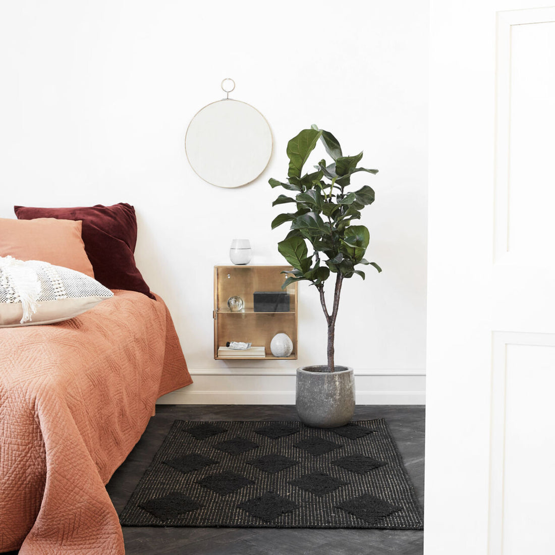 Huslege cubie teppe 85x130 cm, svart