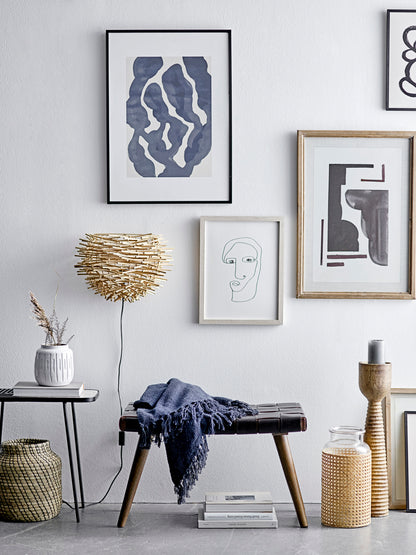 Linda pledd, blå, resirkulert bomull