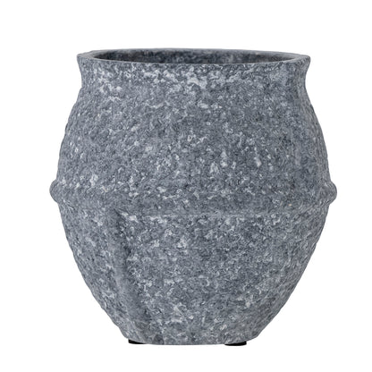 Wale Vase, Gray, Ceramics