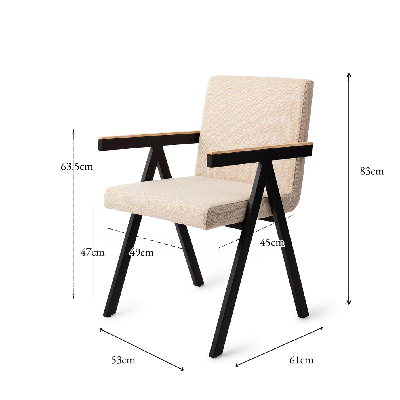 Omuta spisestol Tan Chevron