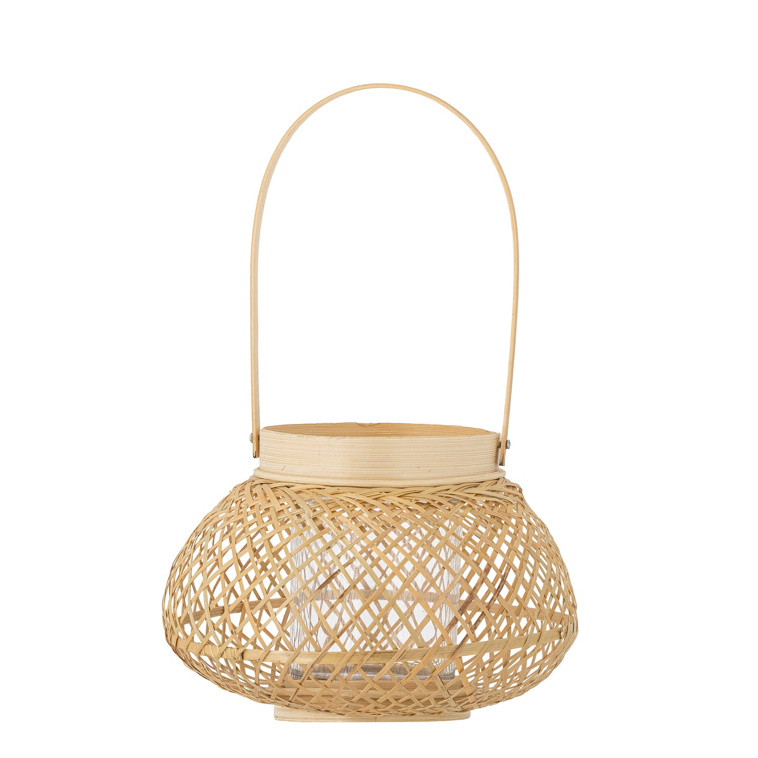 Malda -lykter m/glass, natur, bambus