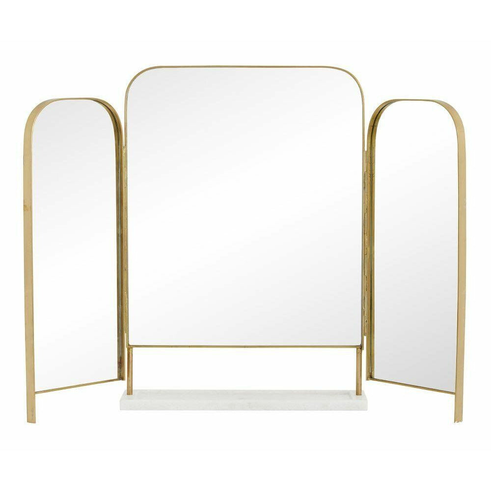 Nordal Otus Table Mirror - H57,5 cm - Gull/hvit marmor