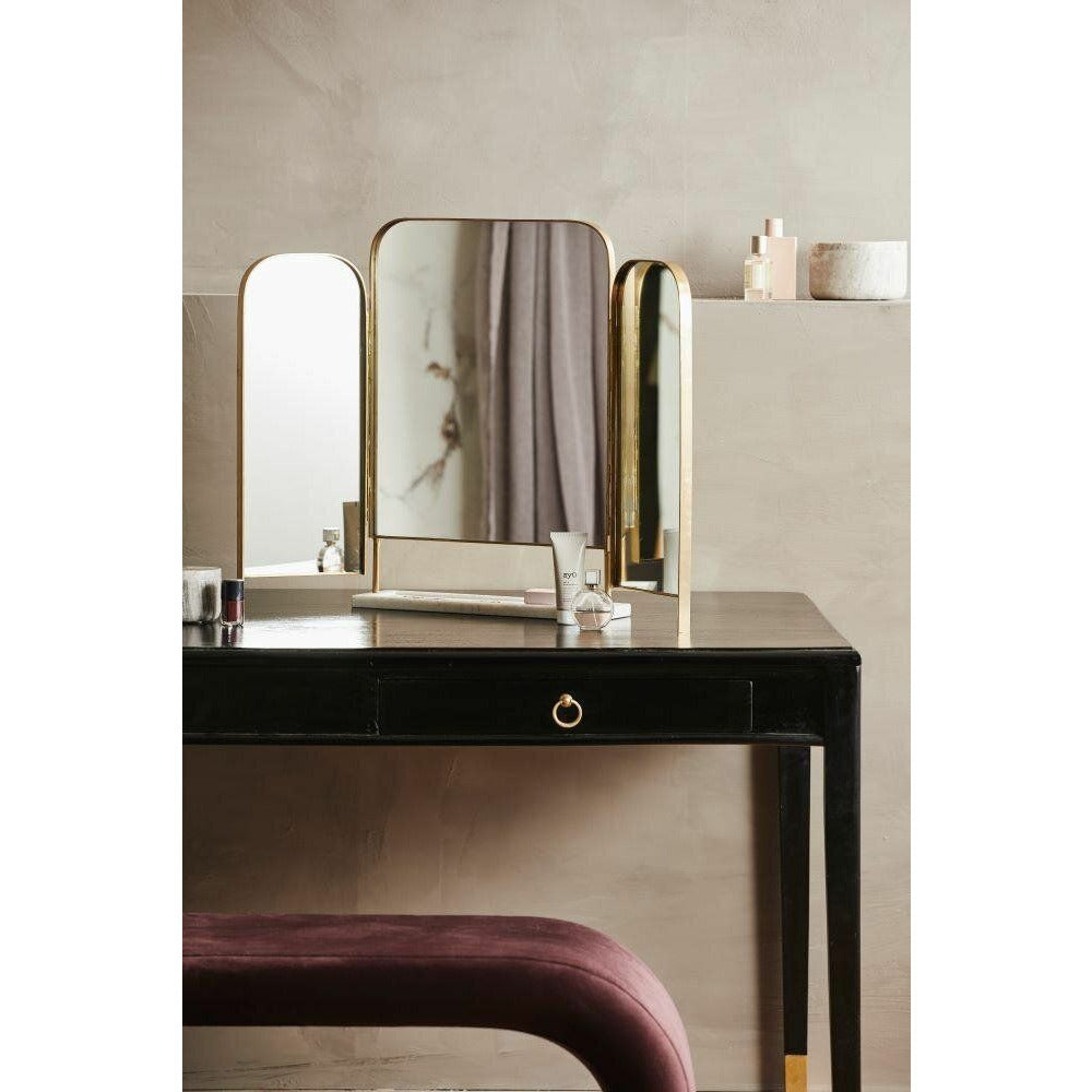 Nordal Otus Table Mirror - H57,5 cm - Gull/hvit marmor