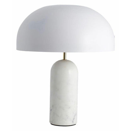 Nordal Atlas bordlampe i marmor og metall - H49 cm - hvit