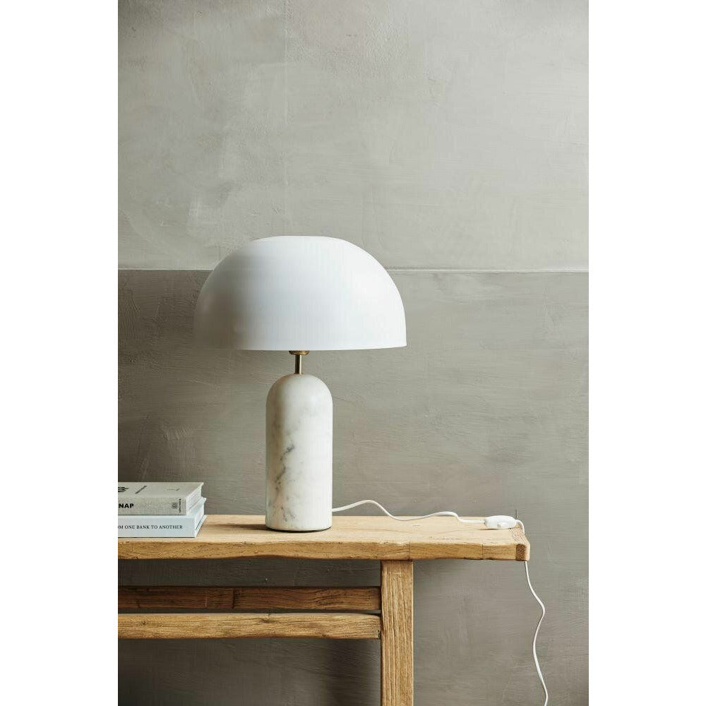 Nordal ATLAS bordlampe i marmor og metal - h49 cm - hvid - Nordal - DesignGaragen.dk