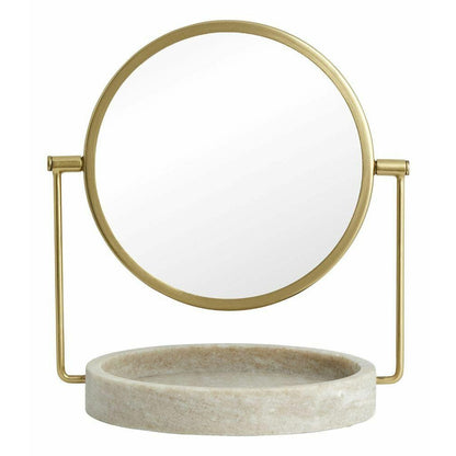 Nordal Haja Table Mirror - H28,5 cm - Brun marmor/gull
