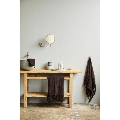 Nordal Væren badehåndkle i lin - 80x150 cm - brun