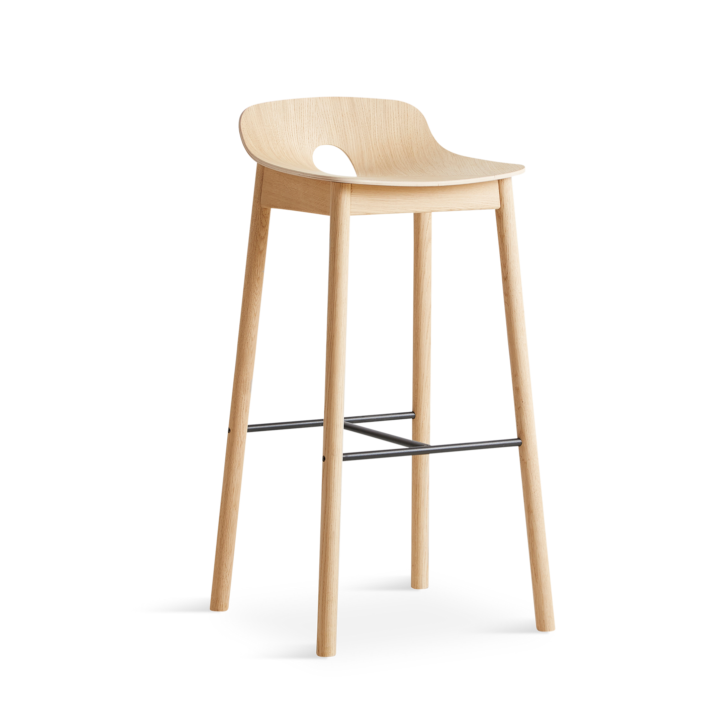 WOUD - Mono bar stool - White pigmented oak - WOUD - DesignGaragen.dk