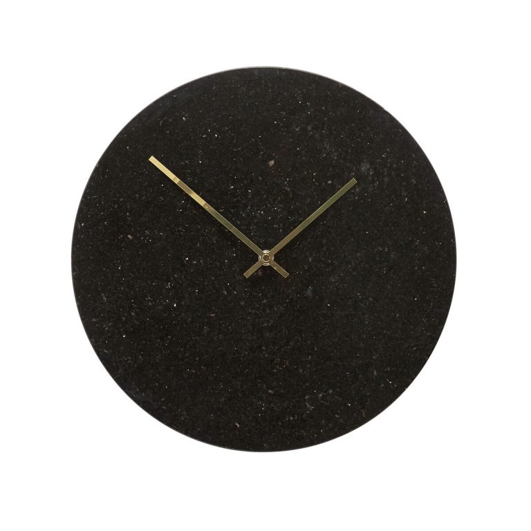 Hübsch Wall Clock - Svart / gull Ø35x1cm
