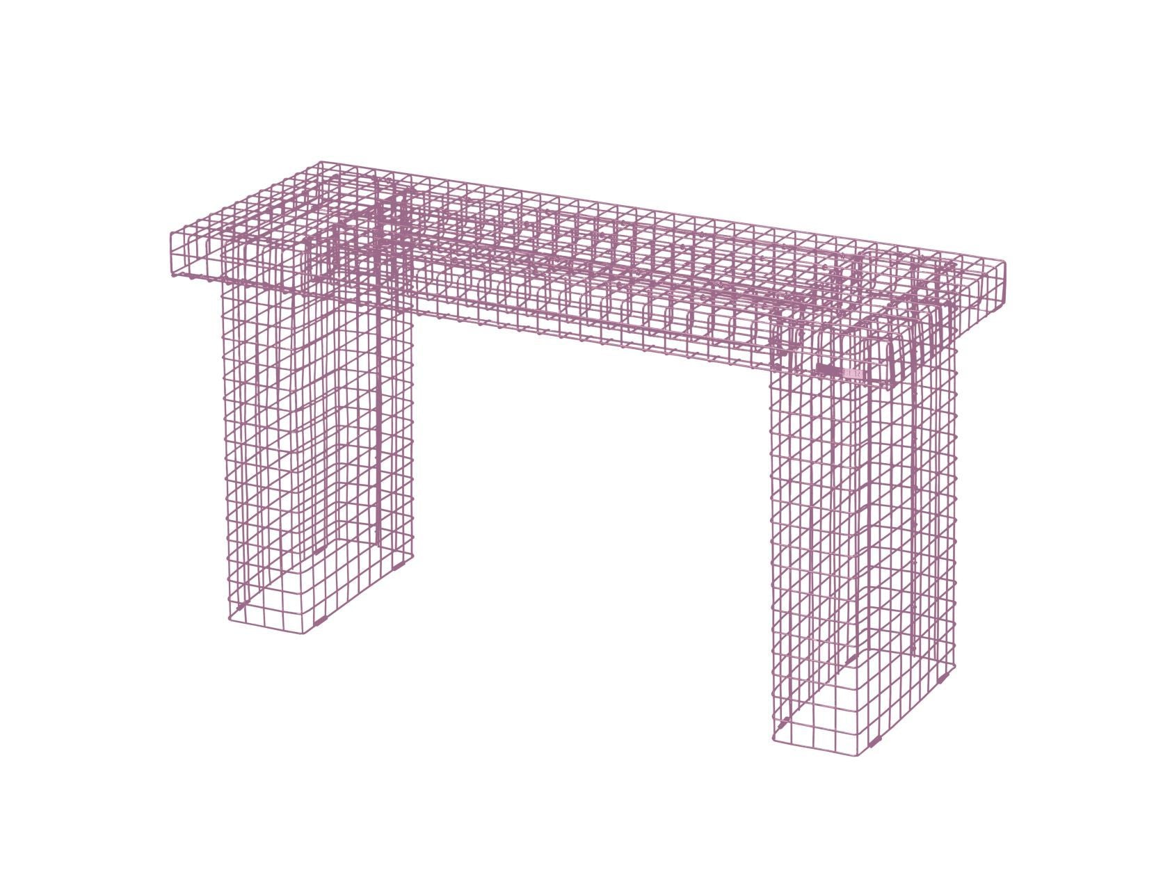Kalager Design Wire Bench, Pink