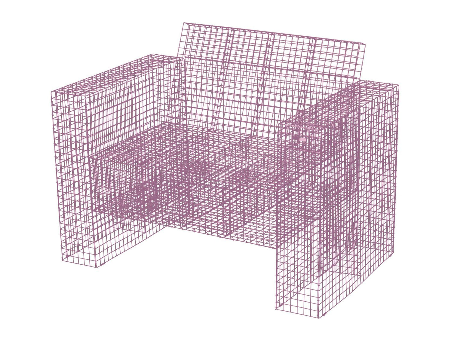 Kalager Design Wire Loungchair, rosa