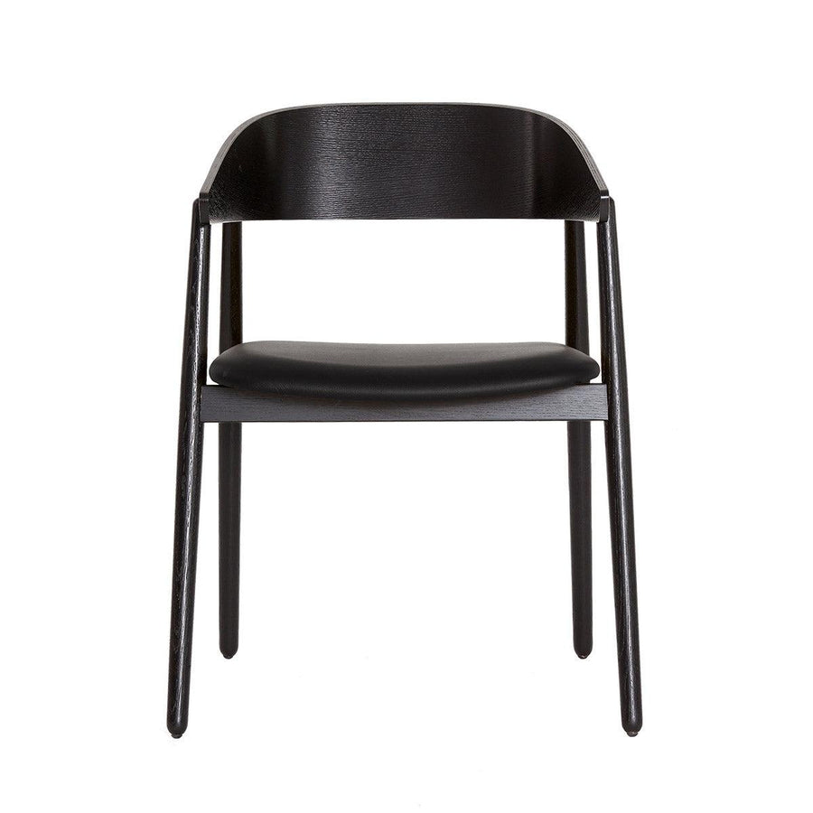 AC2 stol - sæde i sort læder - stel i sort - Andersen Furniture