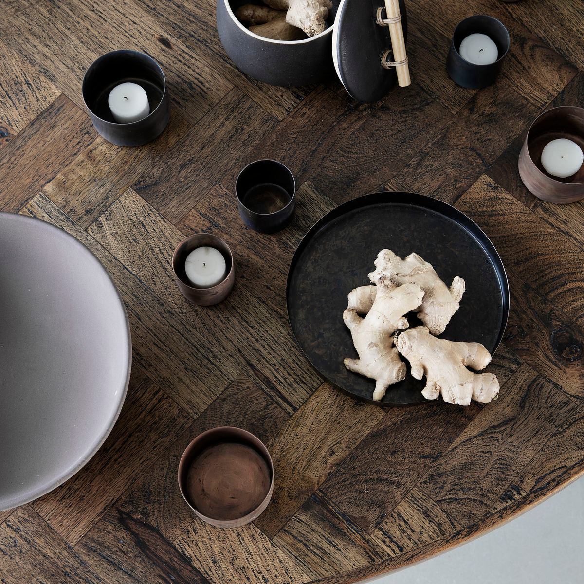 Huslege - fyrtårn, definere, antikk kobber - H: 5 cm, dia: 8 cm