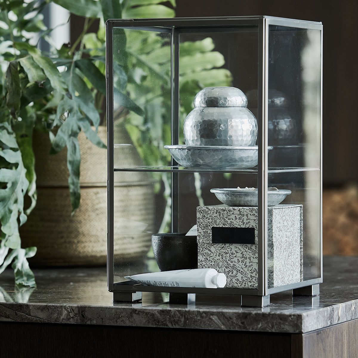 Huslege - Lagring med lokk, Galior, Silver Finish - DIA: 11,5 cm