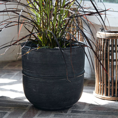 Huslege - Urtegryte, jord, betong - H: 28 cm, DIA: 28 cm