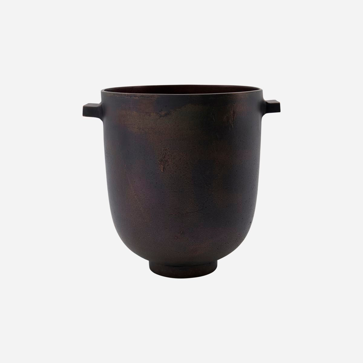 Huslege Herb Pot, Foem, Browned Brass-H: 24 cm, DIA: 20 cm