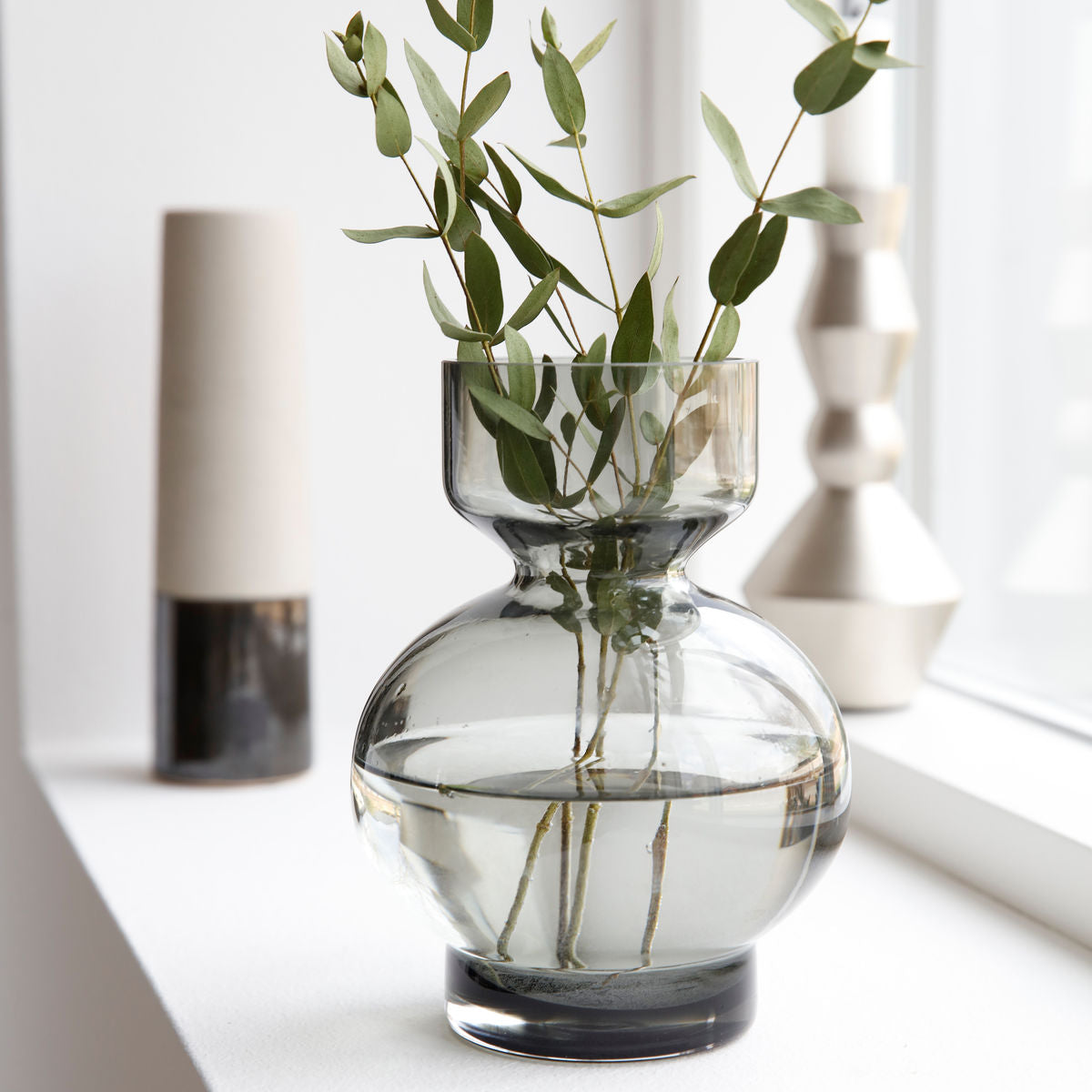 Huslege - Vase, Lowa, Gray - H: 16 cm, DIA: 12 cm