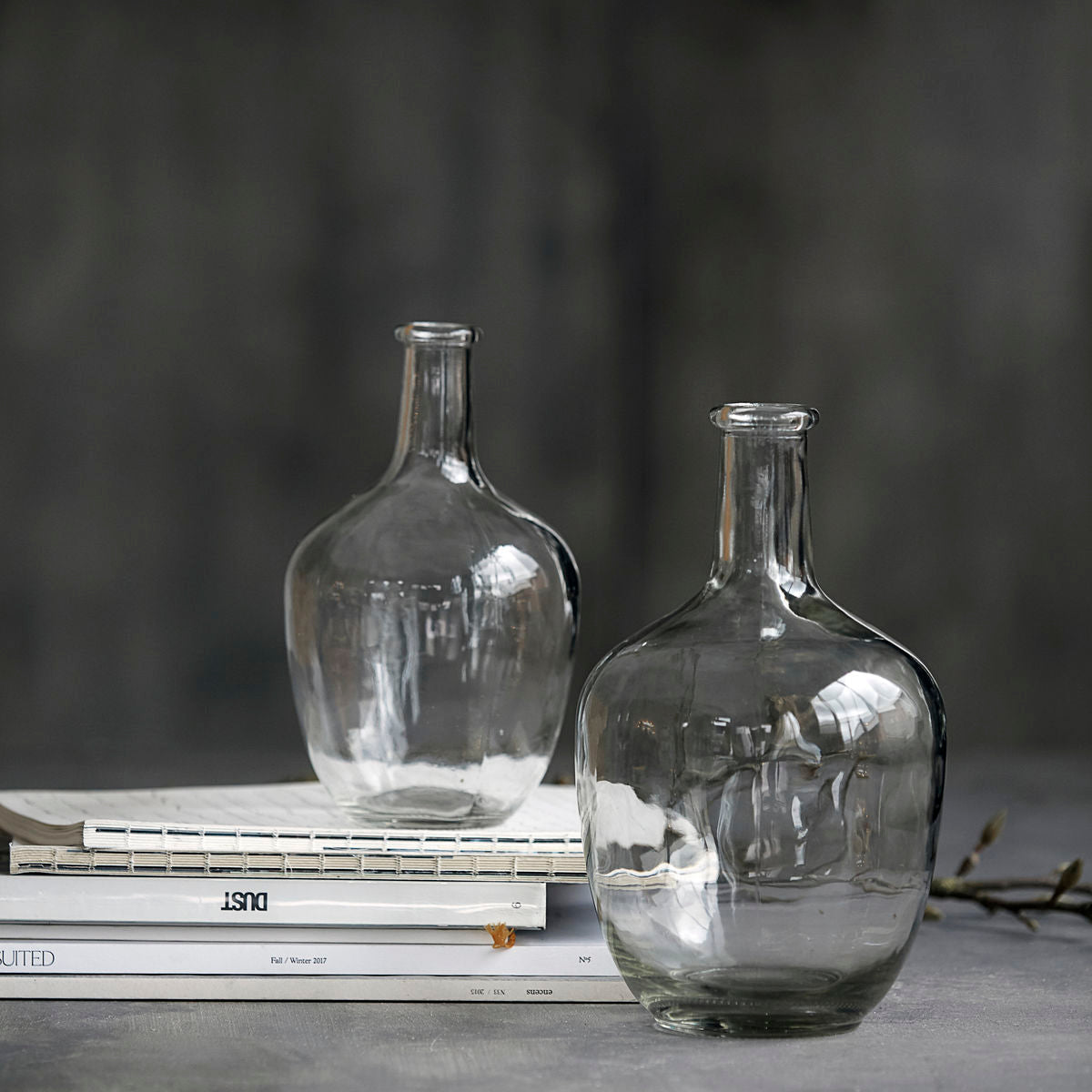 Huslege - Vase / flaske, glass, klar - H: 29 cm, DIA: 18 cm