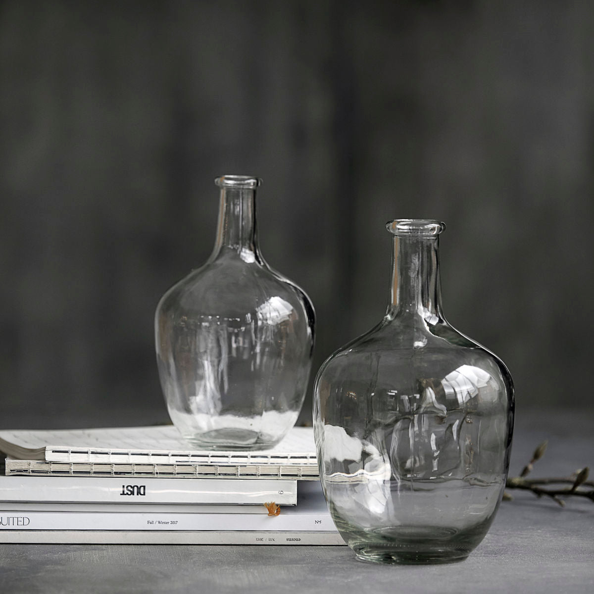 Huslege - Vase / flaske, glass, klar - H: 25,5 cm, DIA: 14 cm