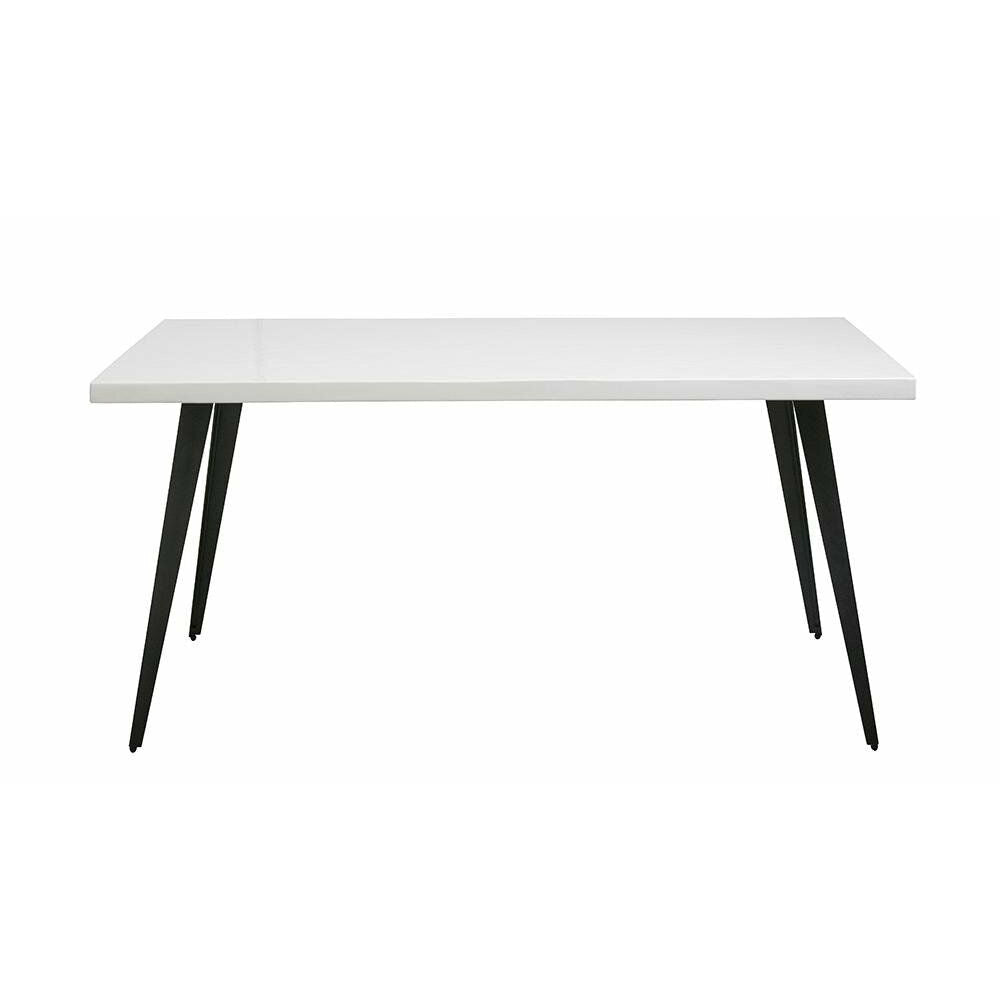 Nordal Blanca spisebord i tre og jern - 160x100 - hvit høy glans