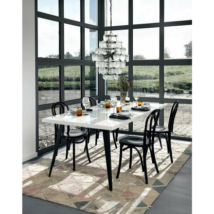 Nordal Blanca spisebord i tre og jern - 160x100 - hvit høy glans