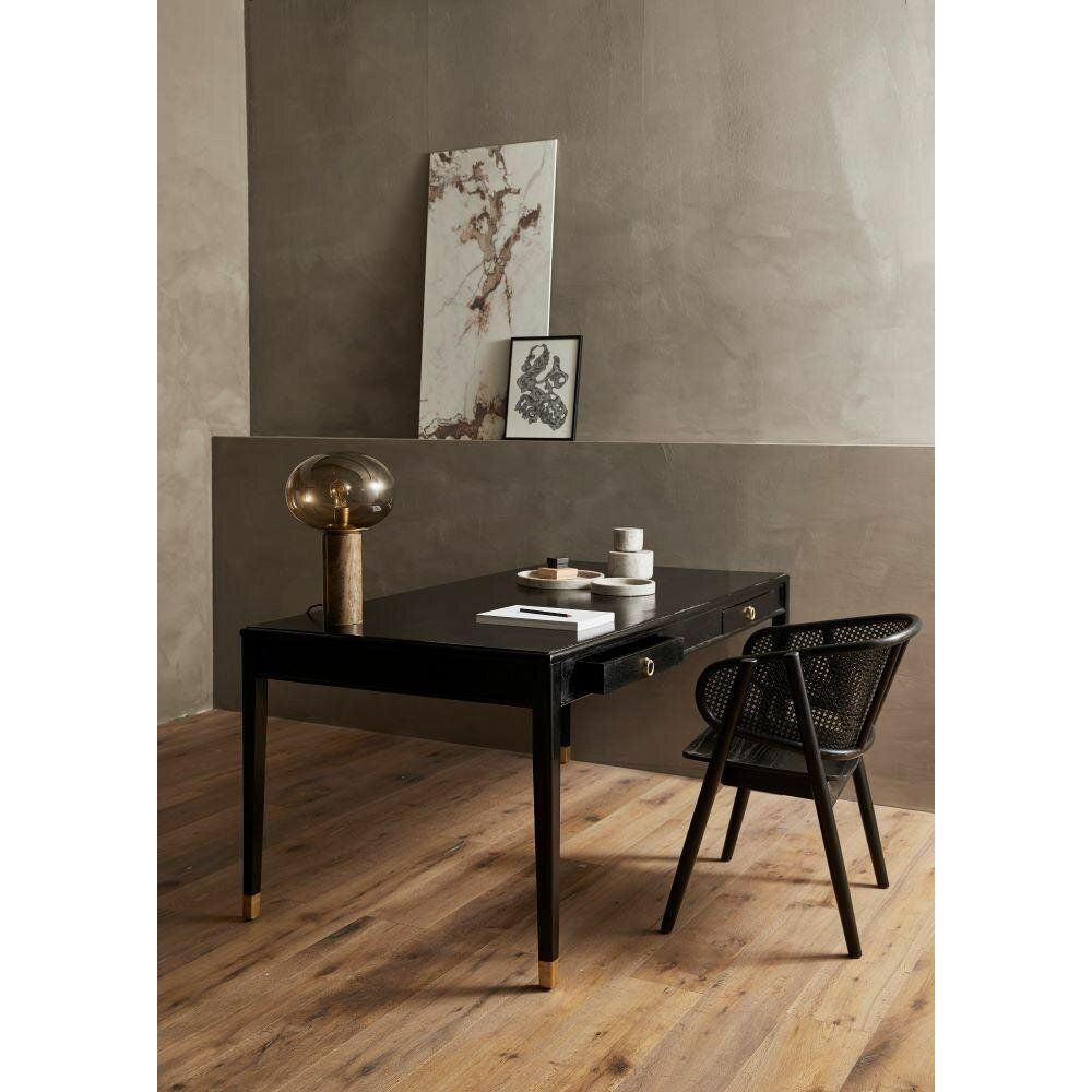 EMS Desk in Mango Tree - 179x90 - Svart/gullfinish