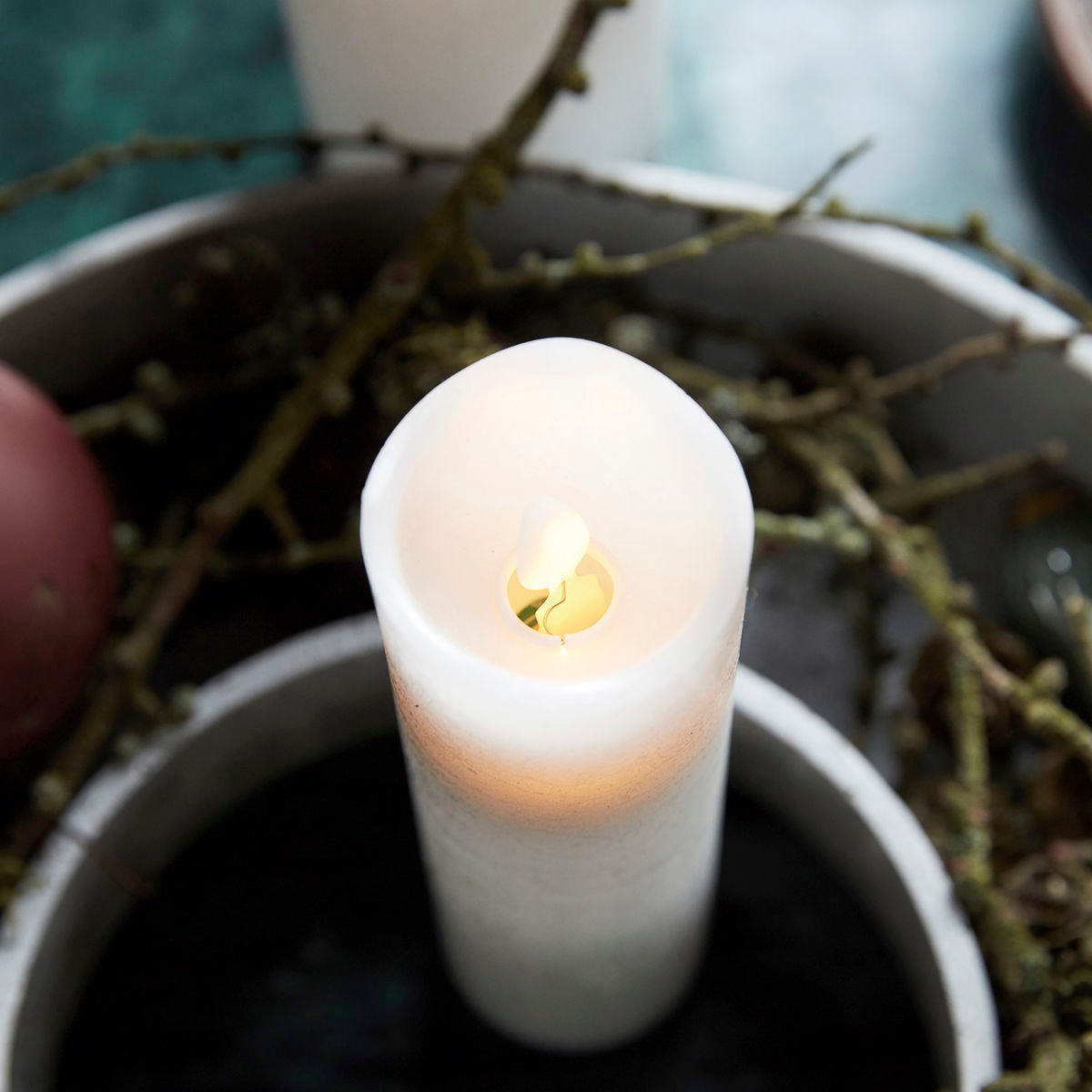 Huslege - Lys, LED, hvit - H: 20 cm, dia: 5 cm