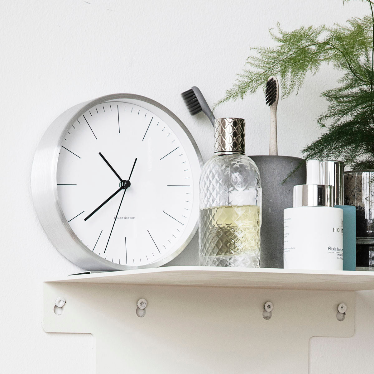 Huslege - vekkerklokke, LE, sølv - H: 5 cm, dia: 9,2 cm