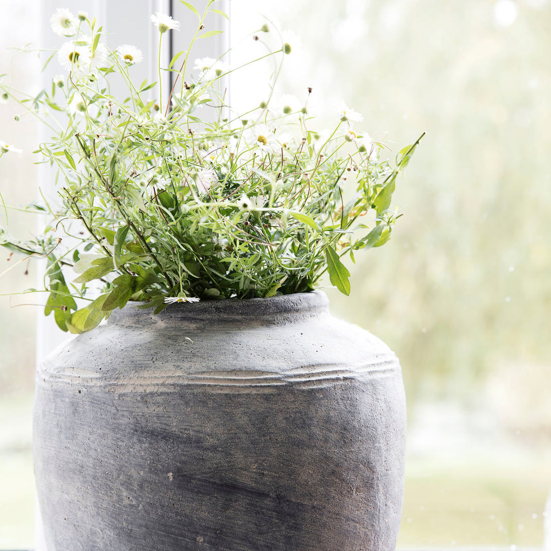 Huslege - Vase, rustikk, betong - H: 31 cm, DIA: 27 cm