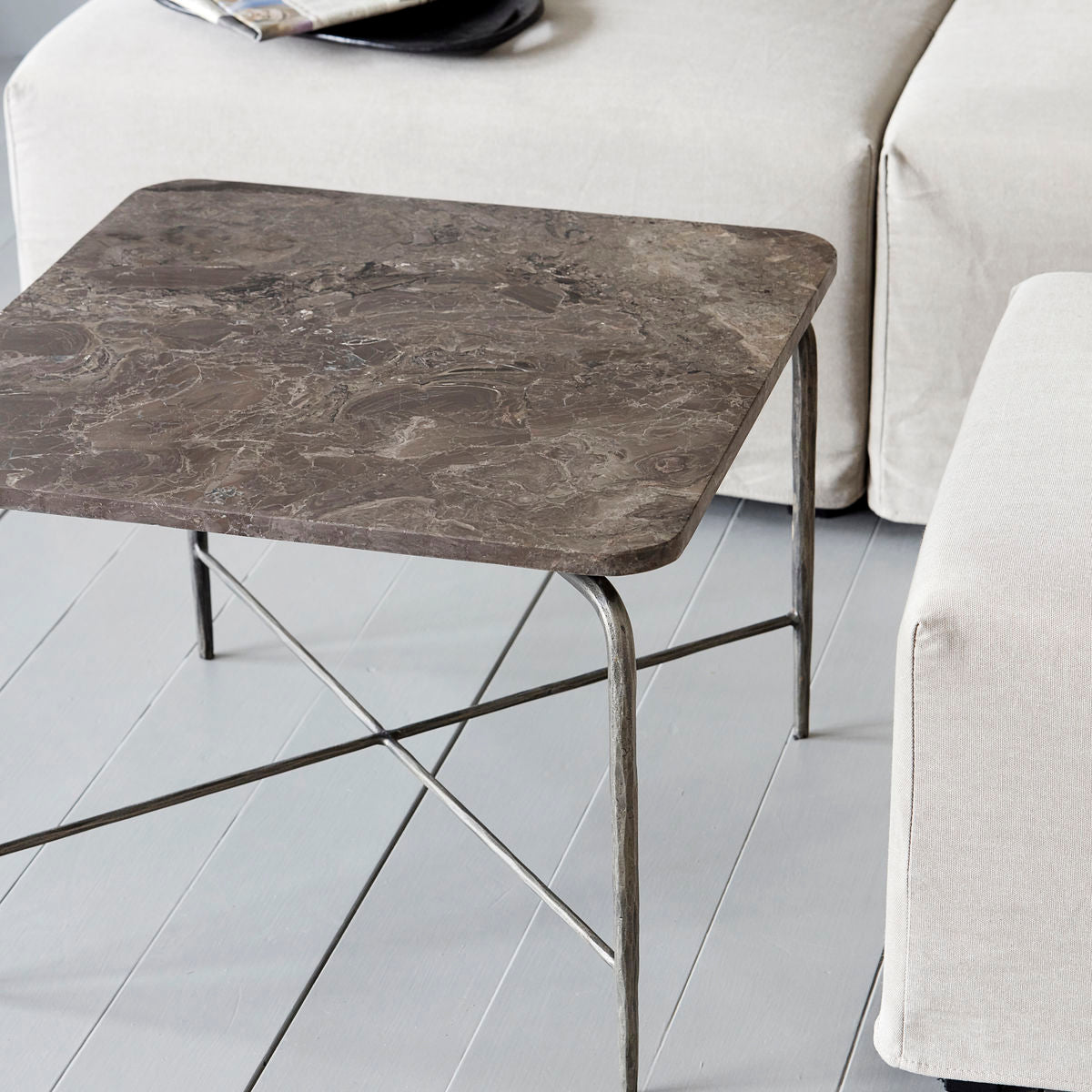 House Doctor-Sofabord, firkantet, brun-l: 60 cm, b: 60 cm, h: 45 cm