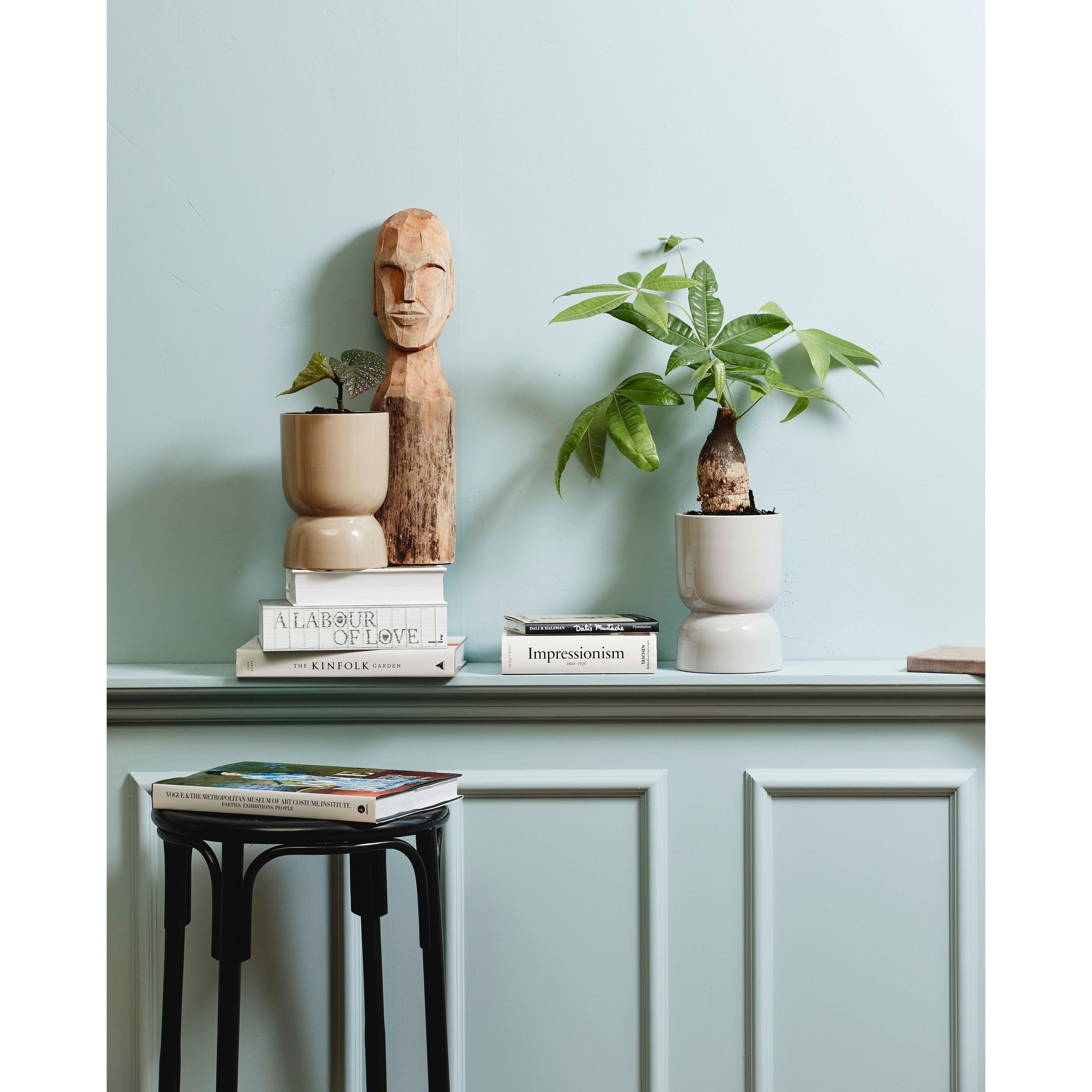 Cuba -figur i tre med ansikt - stor - H56 cm - natur