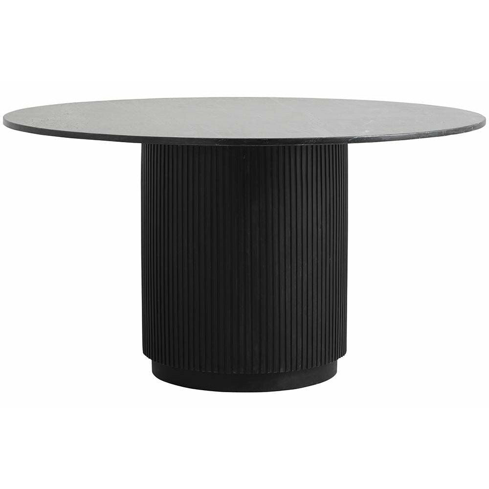 Nordal Erie Round spisebord i tre og marmor - Ø140 cm - svart
