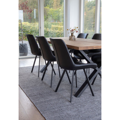 Memphis spisebordstol - spisebordstol i PU, svart med svarte ben, HN1223