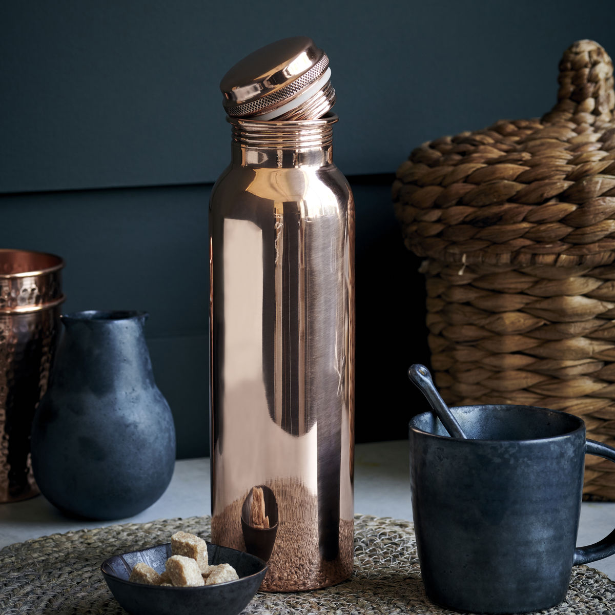 House Doctor-Bottle, Al, kobber-h: 28 cm, dia: 7,5 cm