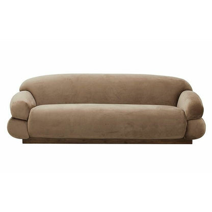 Nordal sofa sofa med møbeltrekk i velour - l214 cm - lysebrun