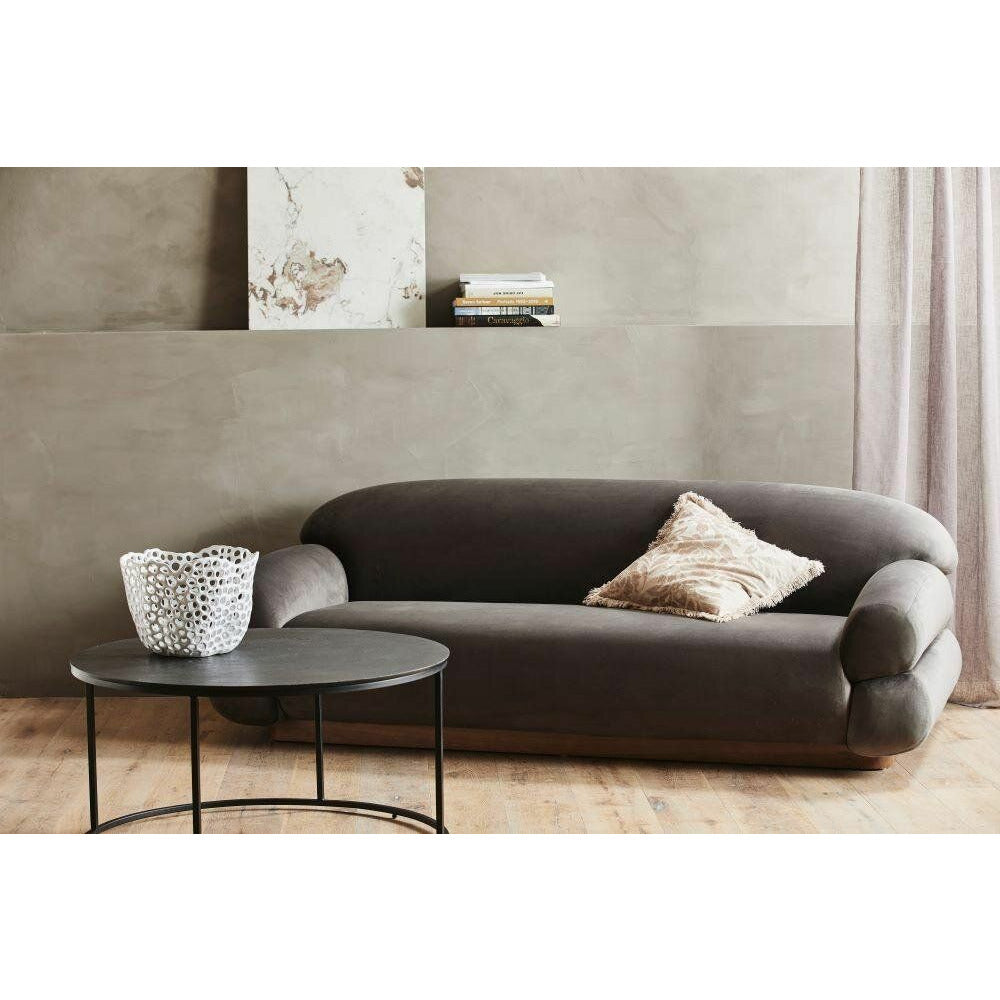 Nordal SOF sofa med betræk i velour - L214 cm - varm grå - Nordal - DesignGaragen.dk