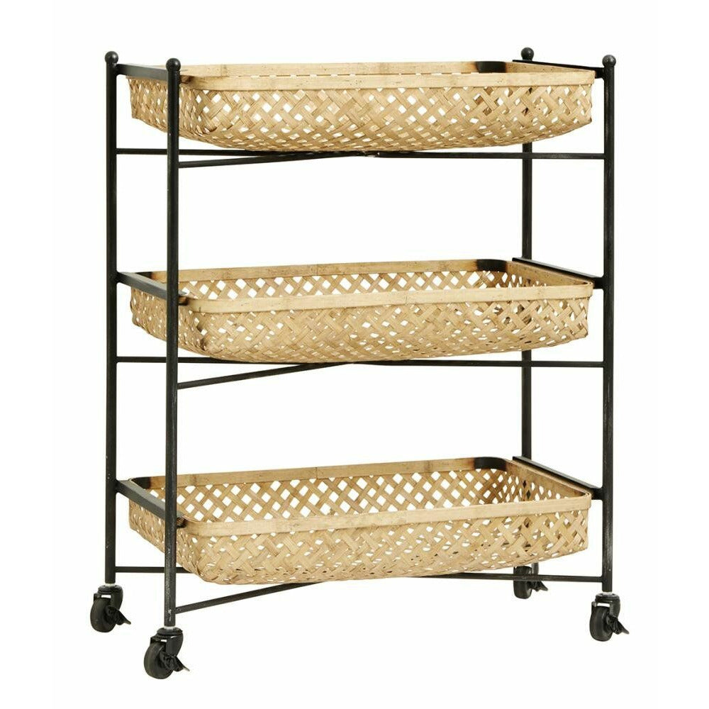 Nordal Roller Table med flettekurver i bambus - 64x36 cm - Natur/svart