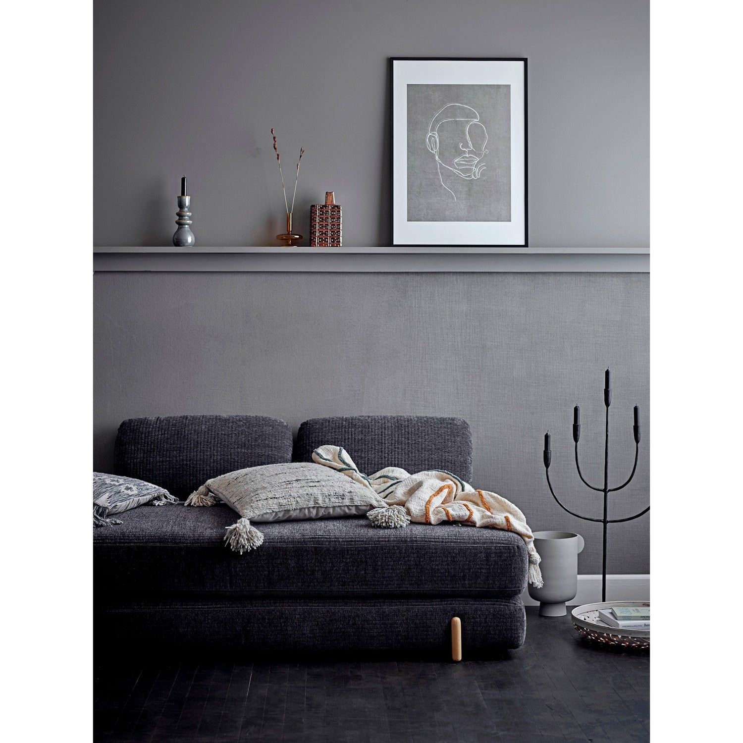 Bloomingville Bloomingville Groove Daybed, Grå, Polyester - DesignGaragen.dk.