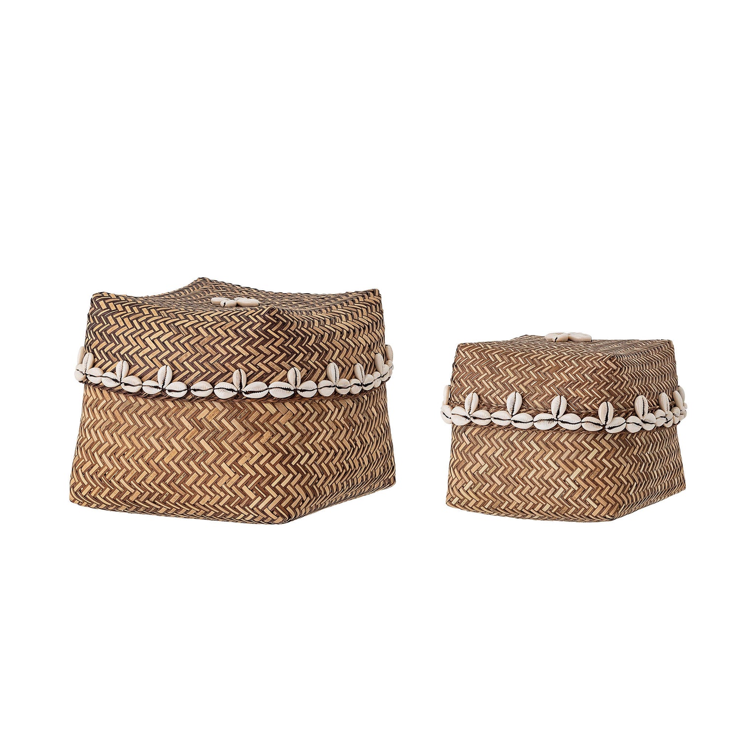 Bloomingville Seval Basket m/lokk, natur, bambus