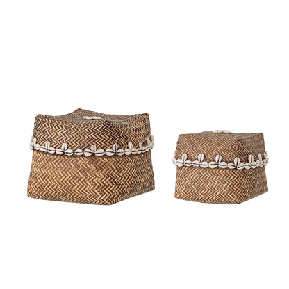 Bloomingville Seval Basket m/lokk, natur, bambus