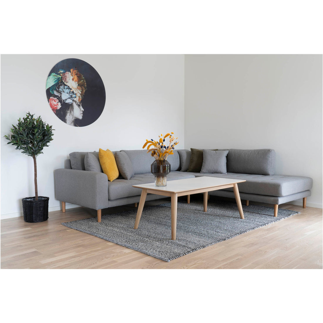 House Nordic - Lido Corner Sofa Open End, Right -Wing in Light Grey