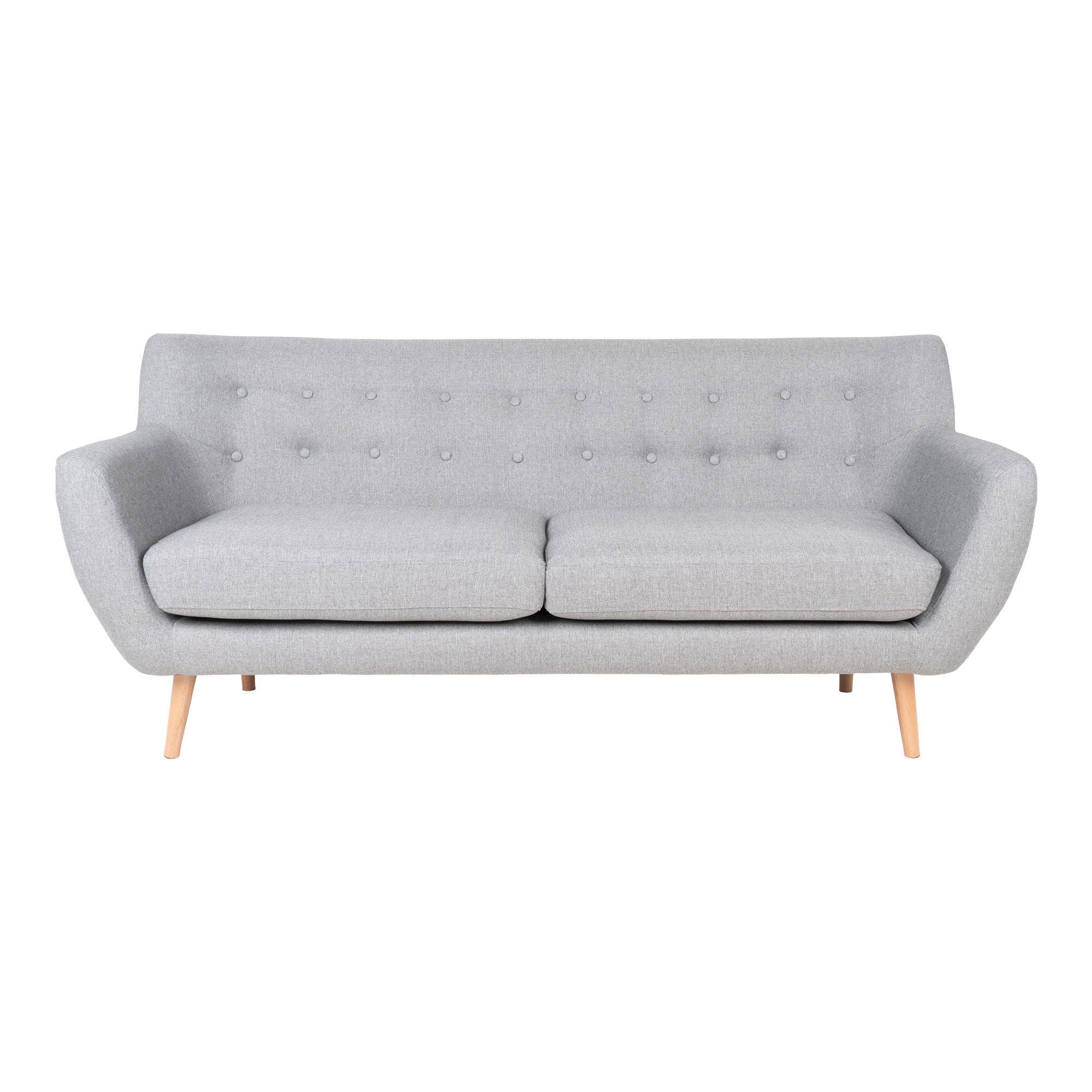 Monte 3 -Person Sofa - 3 personsofa, lysegrå med naturpap, HN1001