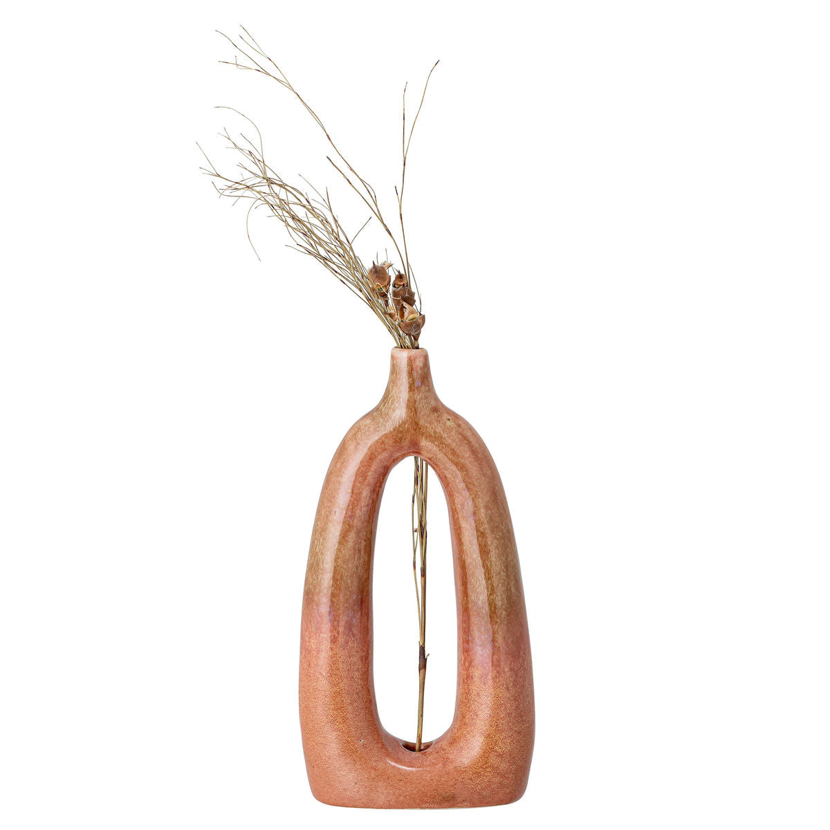 Bloomingville Baldrian Deko Vase, oransje, steingods