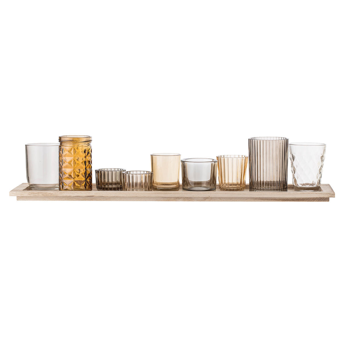 Bloomingville Sanga Tray m/Pine Dunes, Brown, Glass