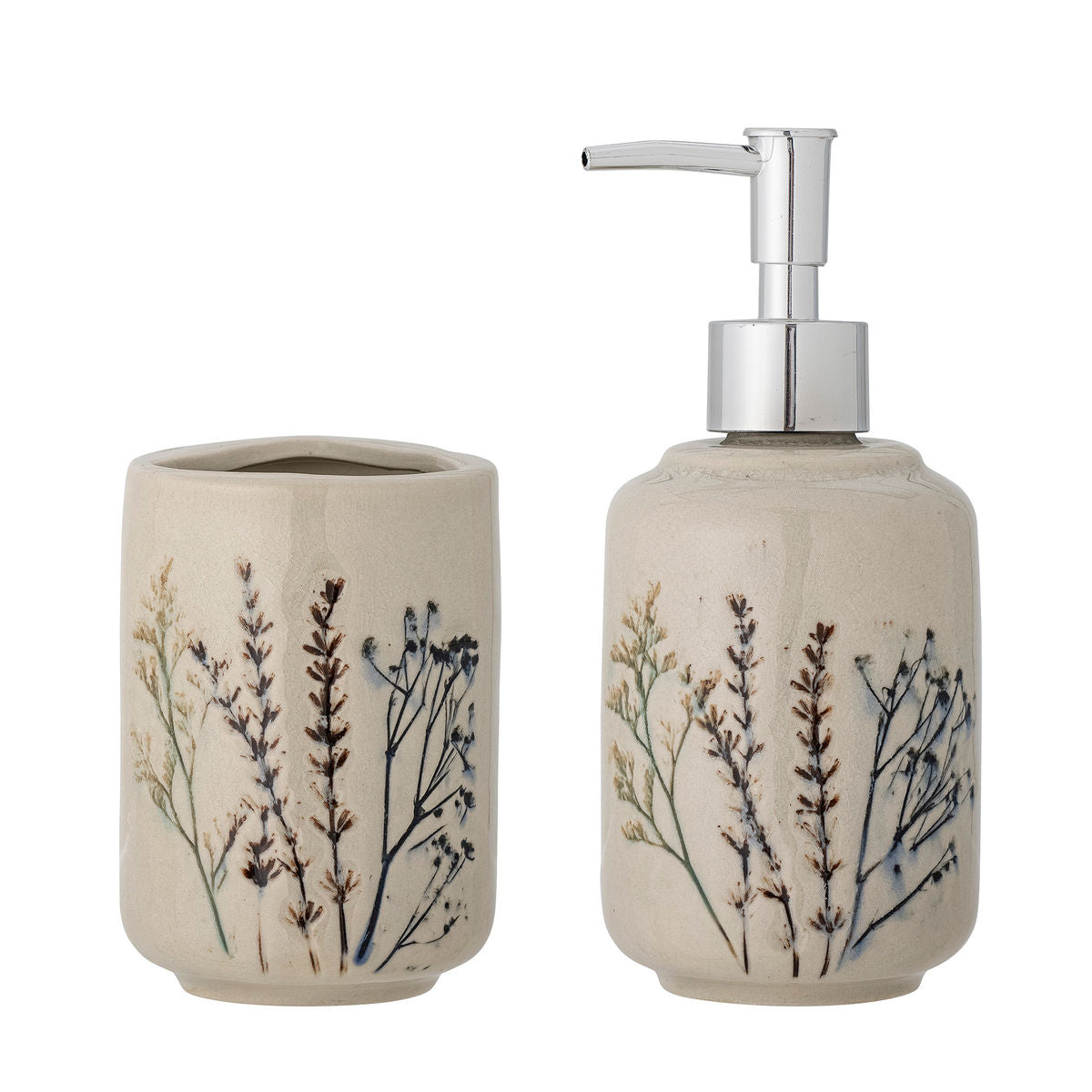 Bloomingville Bea Soap Dispenser sett, natur, steingods