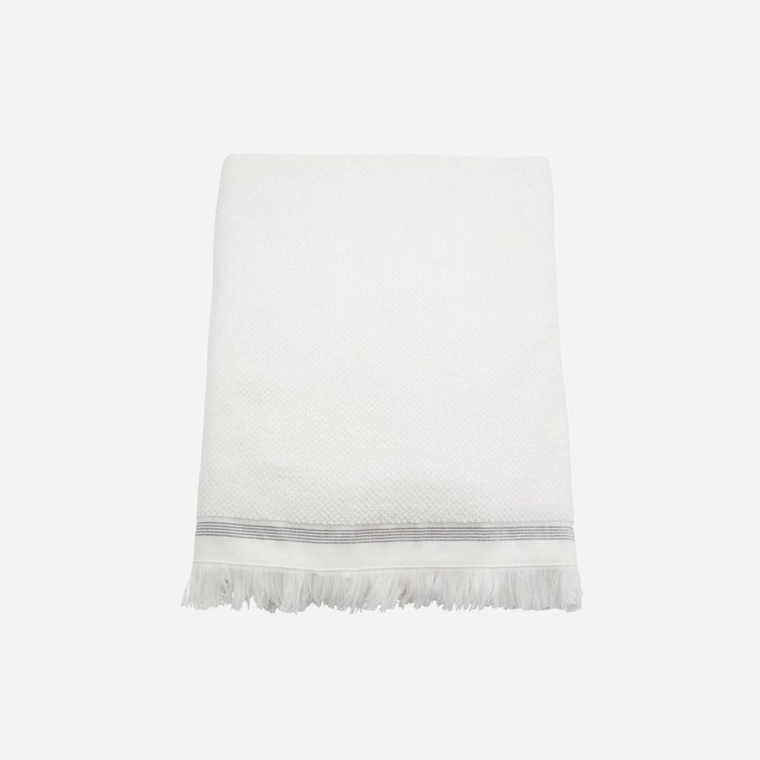 Meraki-håndkle, 100x180 cm, hvitt med grå striper-L: 100 cm, W: 180 cm