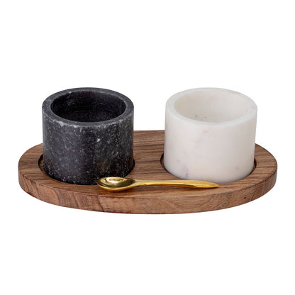 Bloomingville Florio Salt &amp; Pepper var, svart, marmor