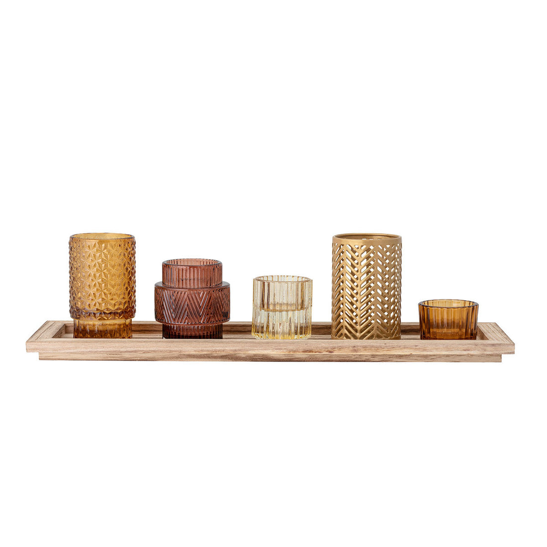 Bloomingville Sanga Tray m/Pine Dunes, Brown, Glass