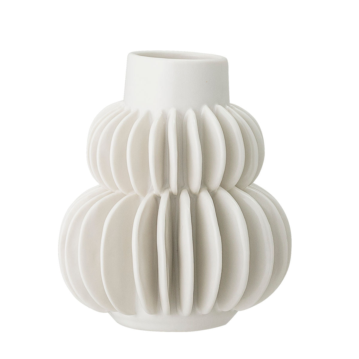 Bloomingville Halfdan Vase, hvitt, steingods